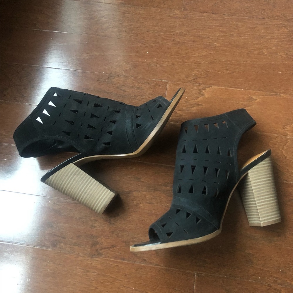 Peep toe booties